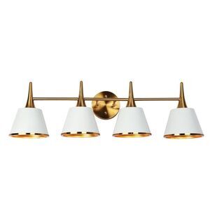 LNC -  Idaikos 29" 4-Light Polish Gold and White Dome Gold and White